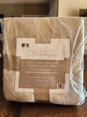 Sand Plush Flannel Throw Blanket